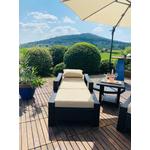 Monastir Alu rattan napozóágy szett lábtartóval Monastir Alu rattan napozóágy szett lábtartóval