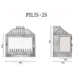 Pilis-2S légfűtéses kandallóbetét rajz