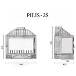 Pilis-2S légfűtéses kandallóbetét rajz Pilis-2S légfűtéses kandallóbetét rajz