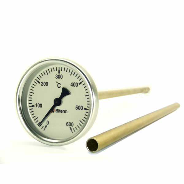 Kemencehőmérők, 0-600C-os, 6cm-es, védőcsővel